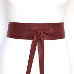 Rudsak leather wrap belt burgundy